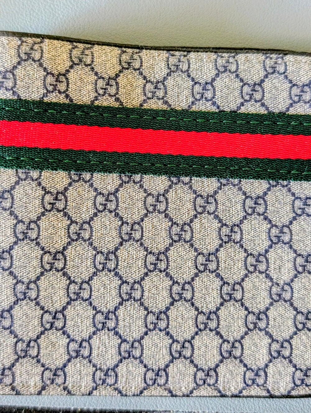Gucci GG Supreme Canvas Bi-Fold Wallet with Green & Red Web Stripe - Picture 2 of 5
